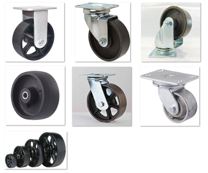 Cast iron caster wheels